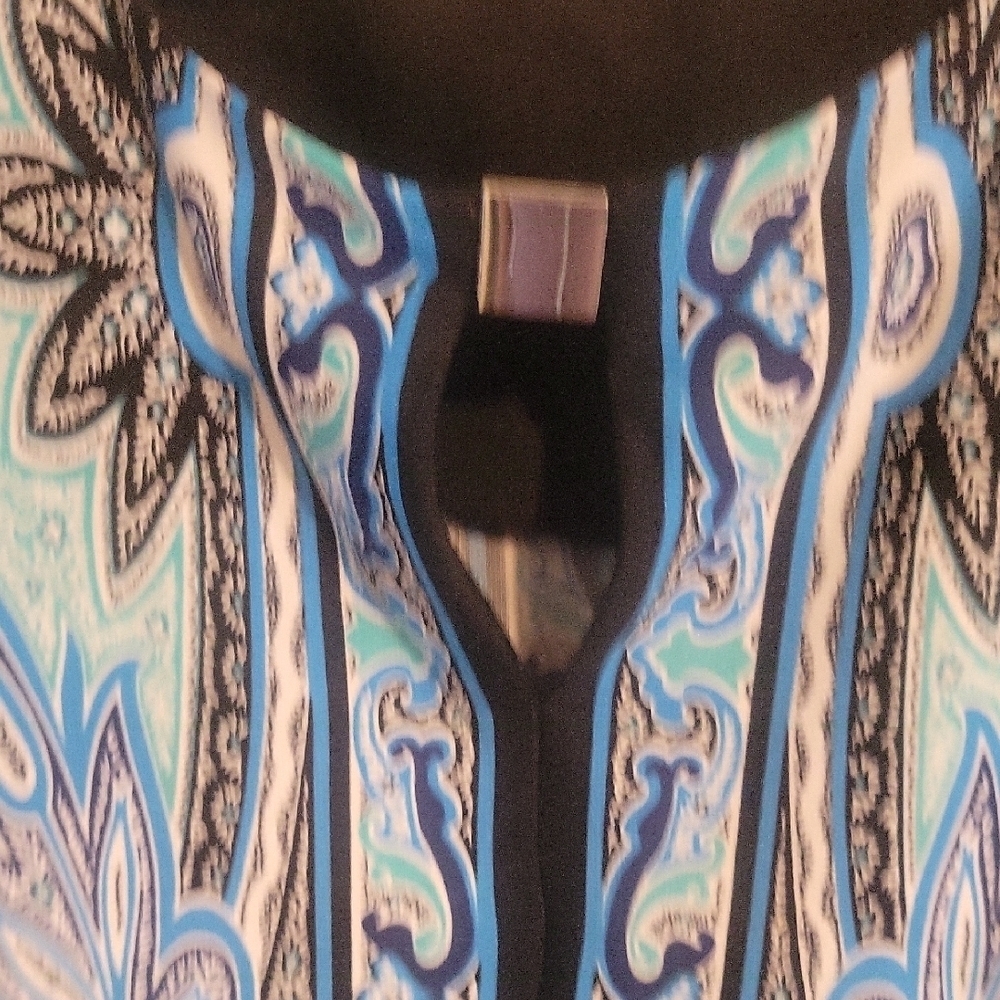 Studio One turqouis 3/4 sleeve shift keyhole neckline Dress SzPL - Picture 3 of 5